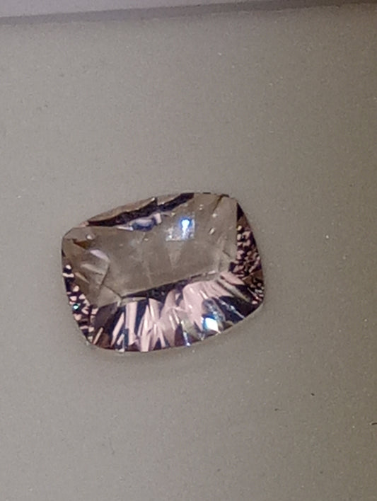 morganite gemstone quantum cut, 11mmx9mm, 3.14ct