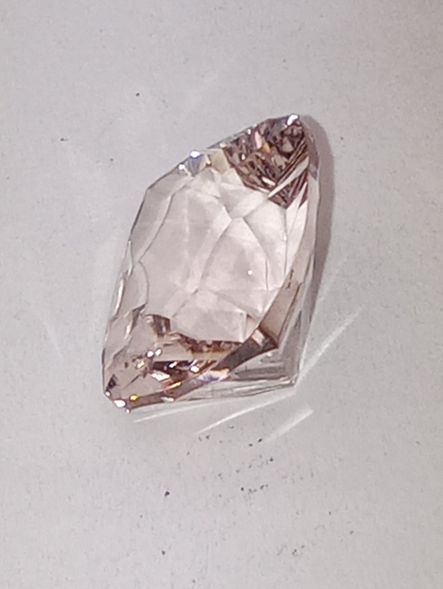morganite gemstone quantum cut, 11mmx9mm, 3.94ct