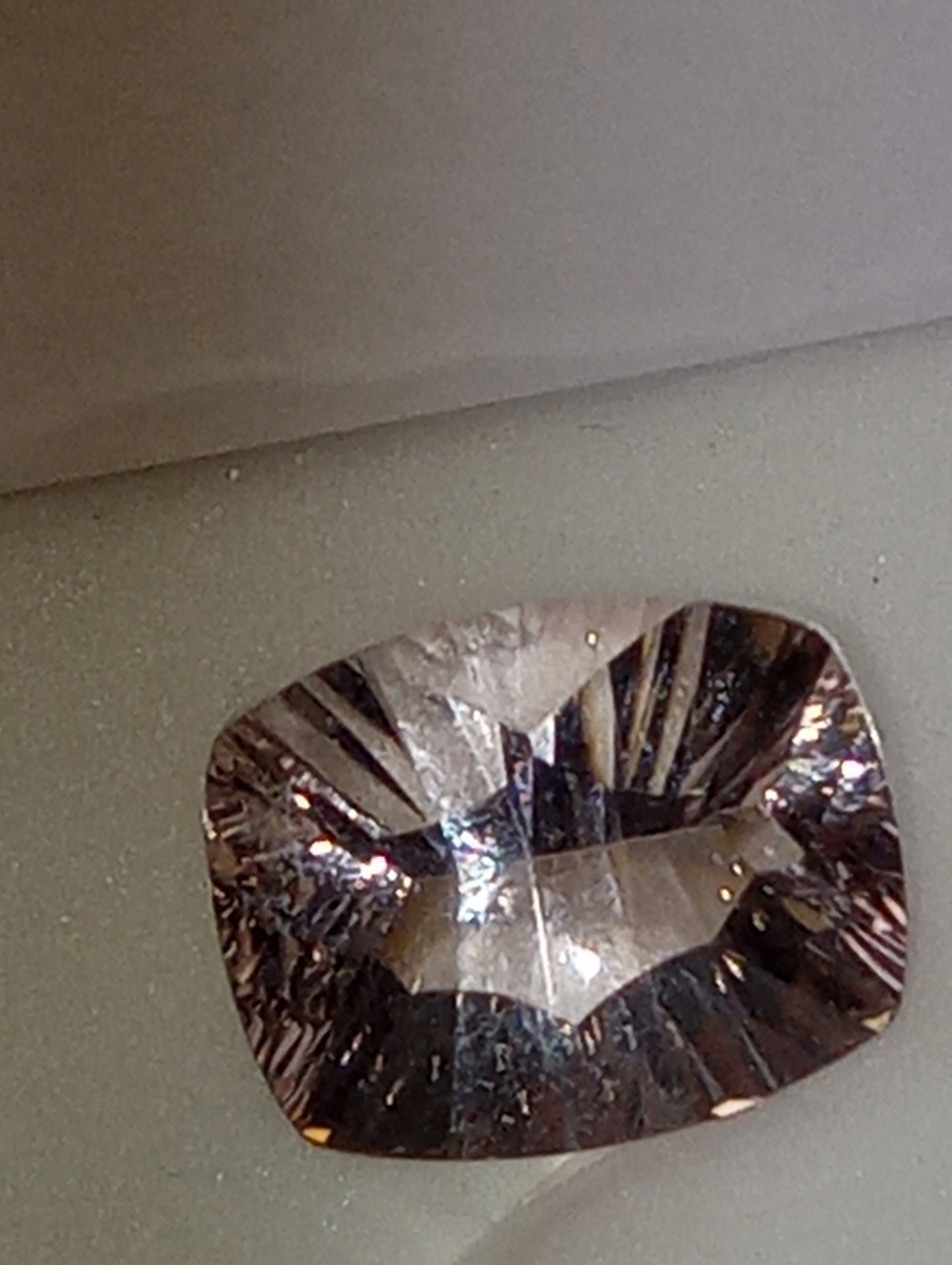 morganite gemstone quantum cut, 11mmx9mm, 3.94ct