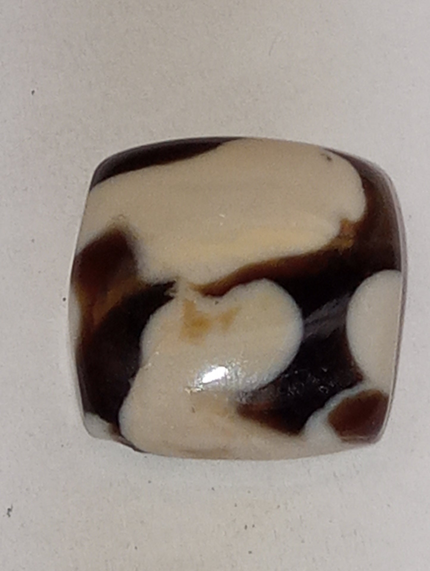 jasper peanut wood gemstone, 14mmx14mm cushion shape, 5.53ct