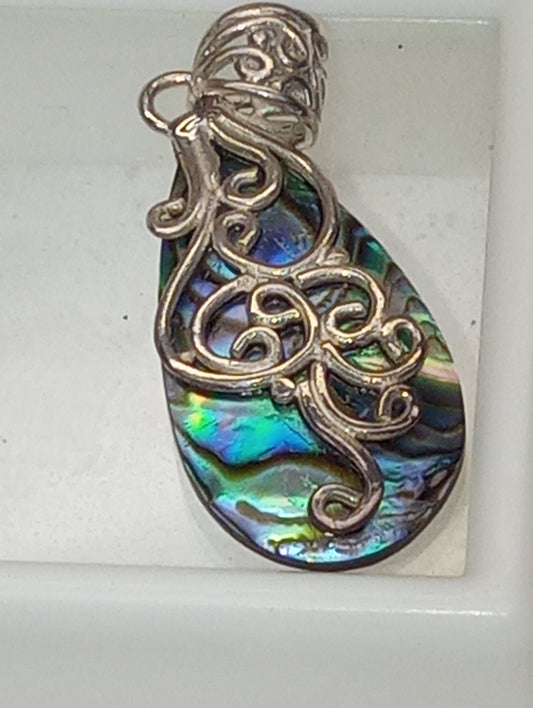 pendant abalone shell in sterling silver