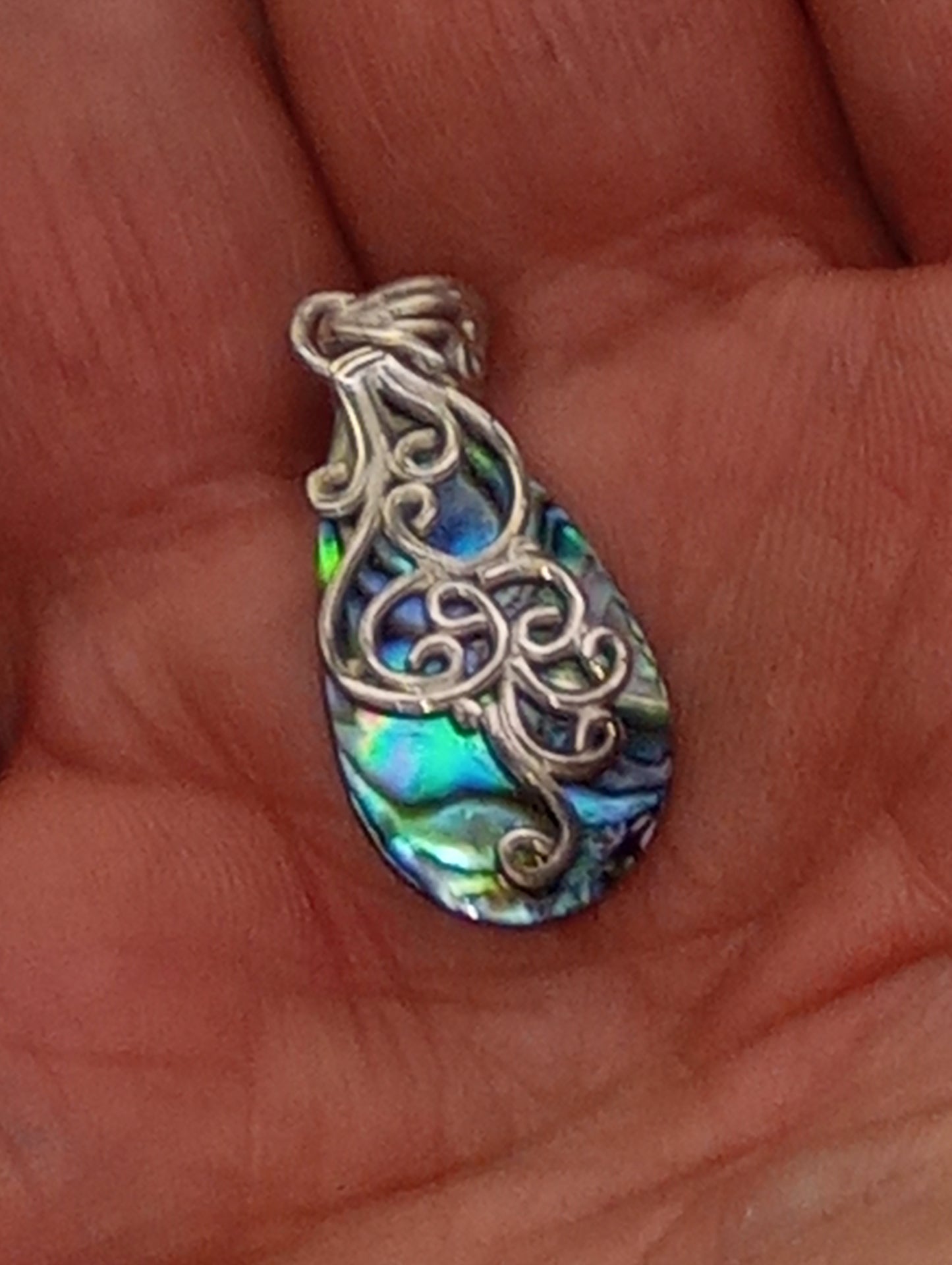 pendant abalone shell in sterling silver