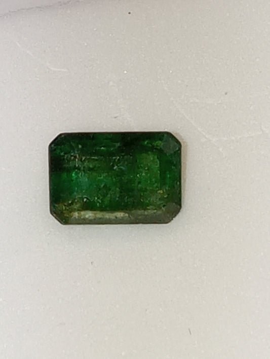 emerald gemstone Zambian, emerald cut 7mmx5mm, .99ct