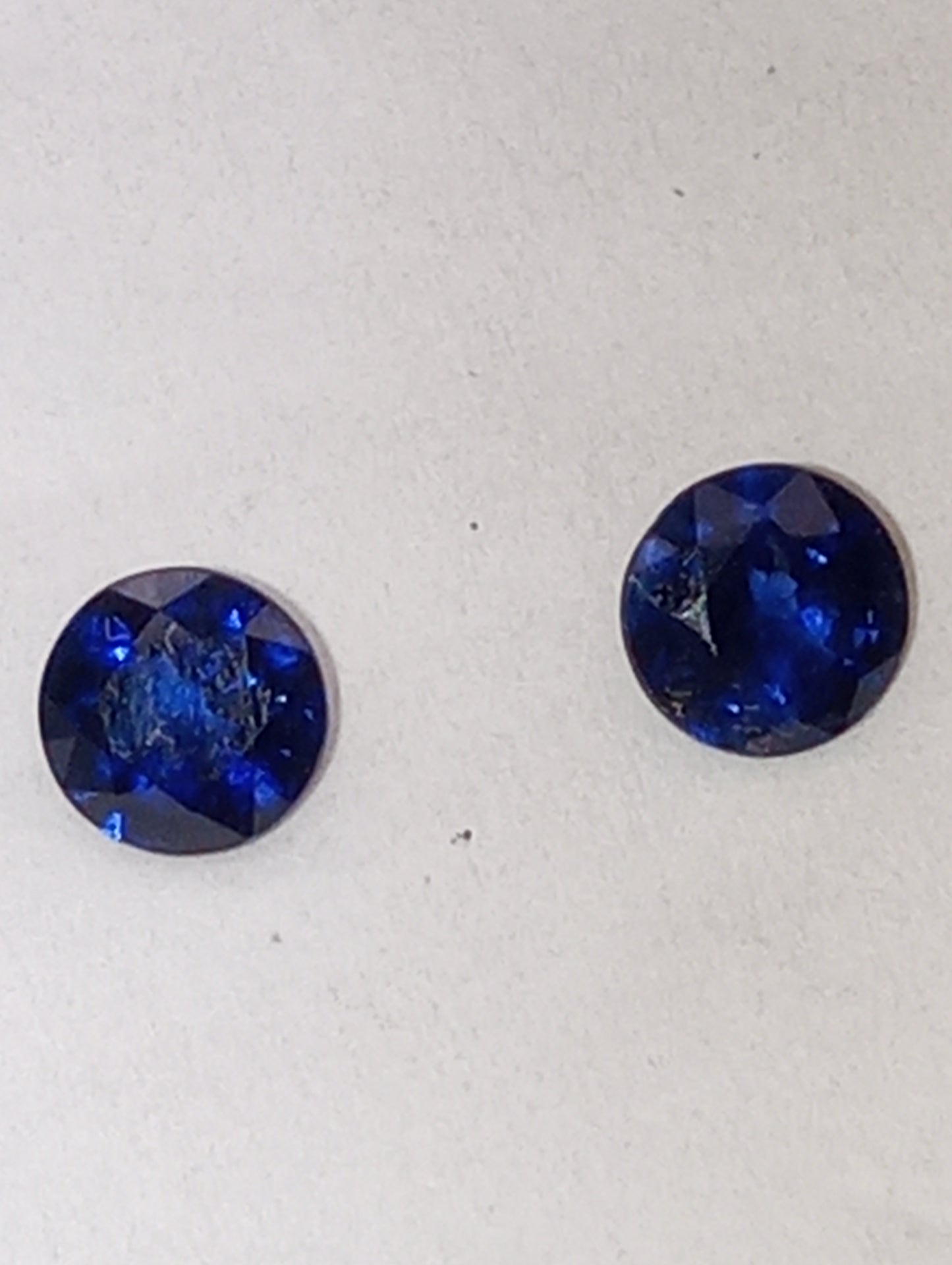 sapphire blue Palin, vivid, 4.5mmround cuts, AAAA , 2 stones, .83ctw