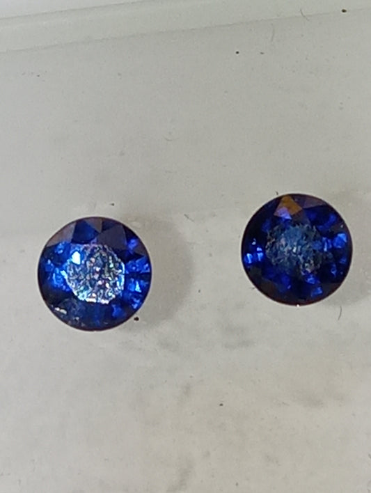sapphire blue Palin, vivid, 4.5mmround cuts, AAAA , 2 stones, .83ctw