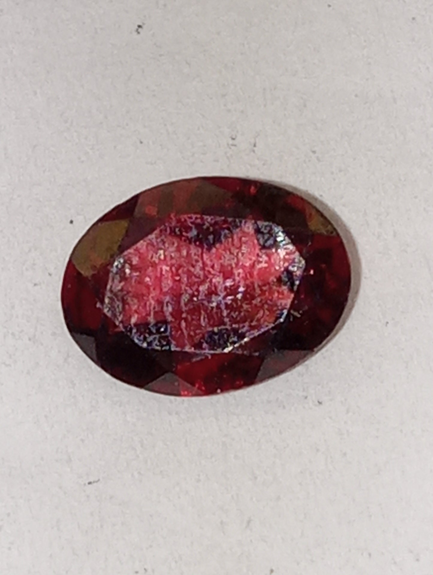 garnet gemstone rhodolite, 8mmx6mm oval cut, 1.38ct