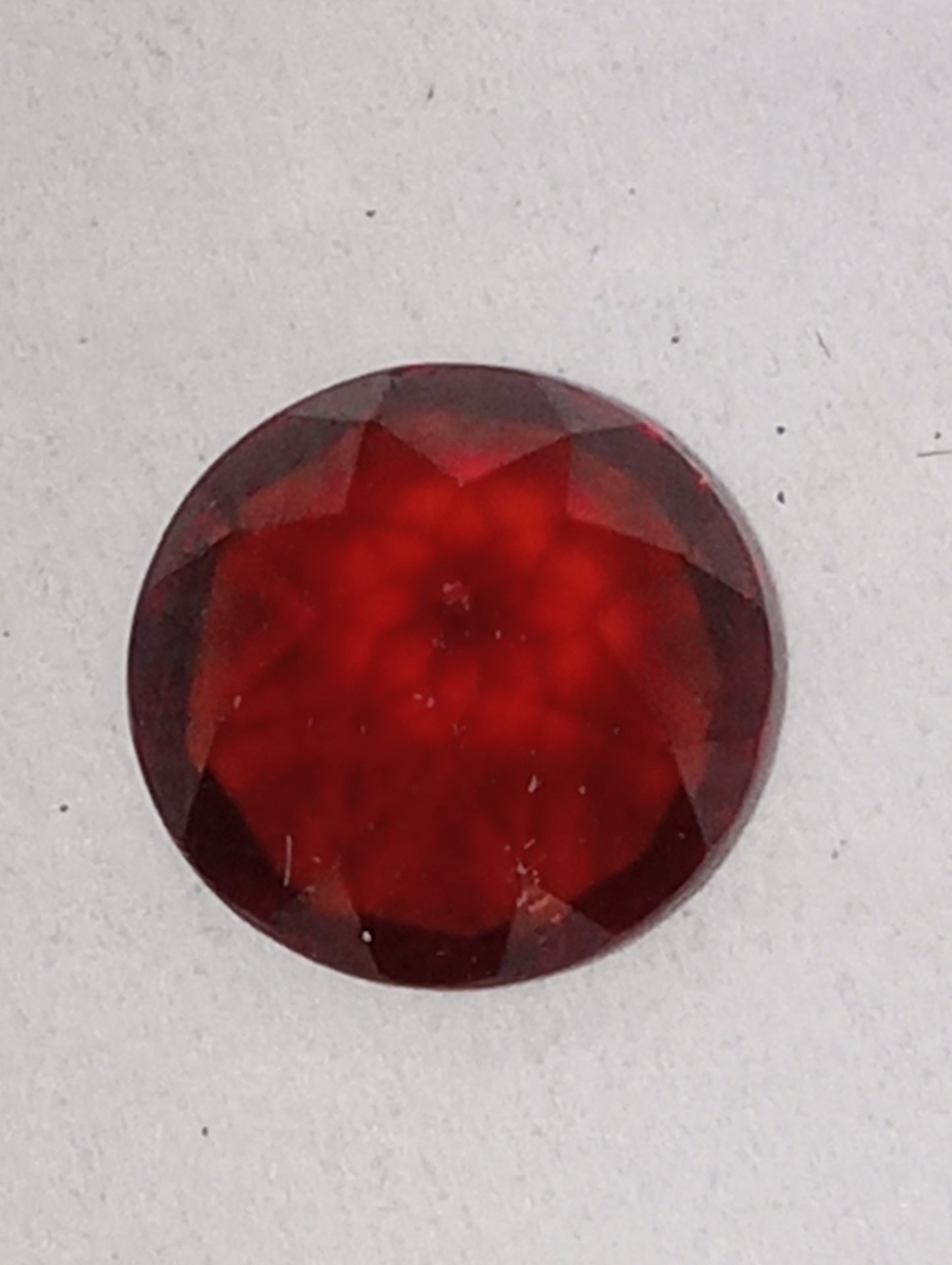 garnet gemstone red 7mm round cut 1.71ct
