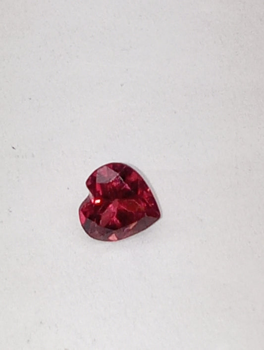 garnet gemstone rhodolite 5mm heart shape, .5ct