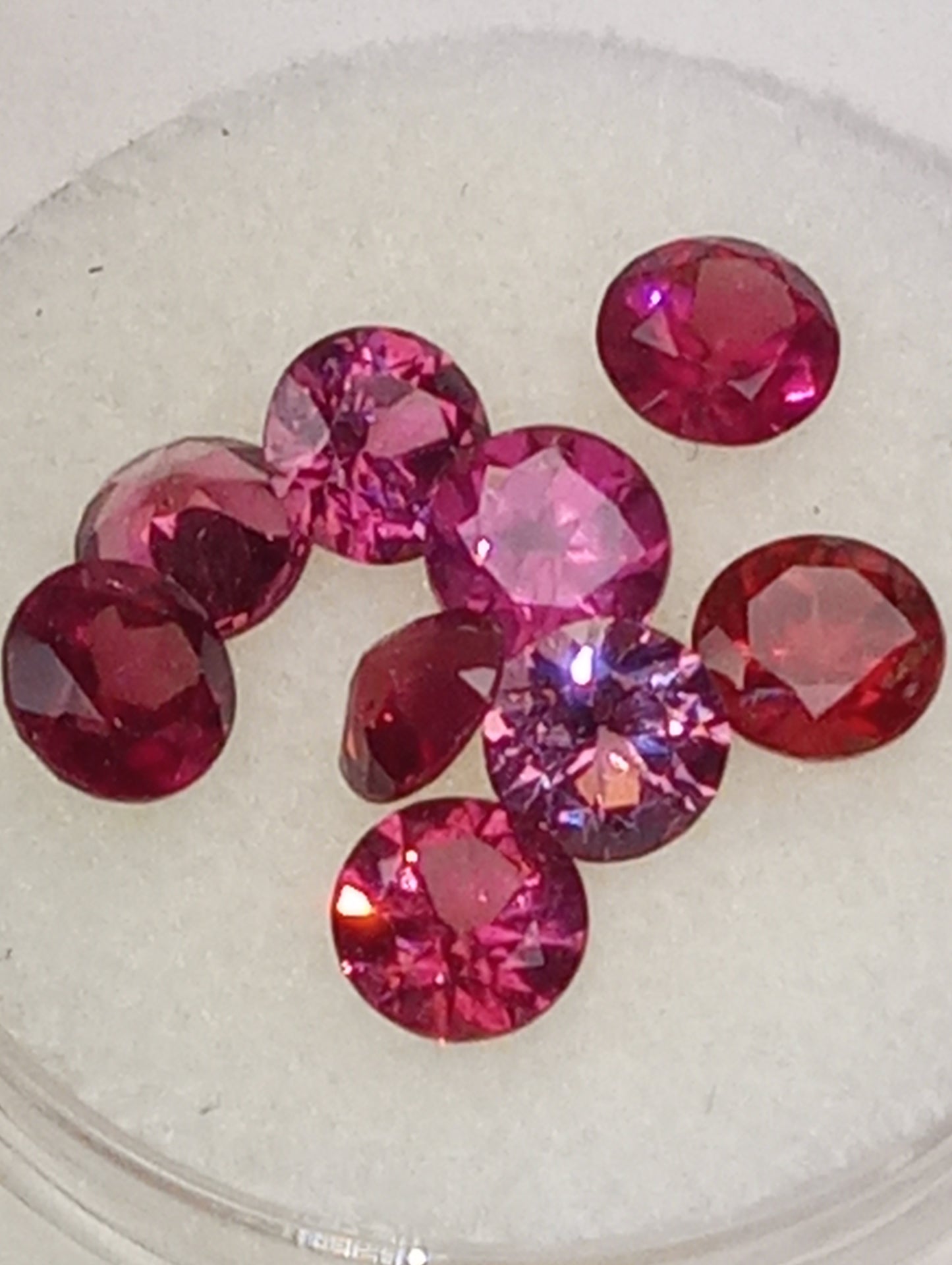 garnet gemstones rhodolite,4.5mmx5mm round cut, 5.14ctw, 9 stones