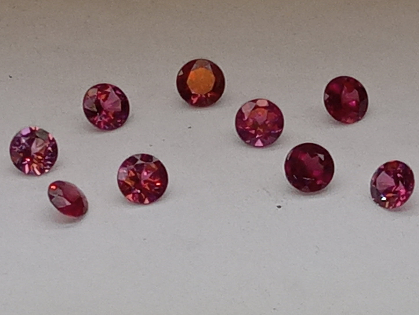 garnet gemstones rhodolite,4.5mmx5mm round cut, 5.14ctw, 9 stones