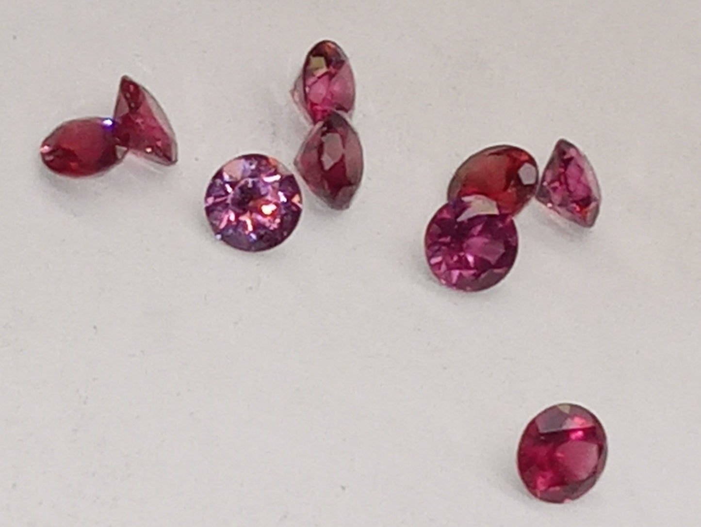 garnet gemstones rhodolite,4.5mmx5mm round cut, 5.14ctw, 9 stones
