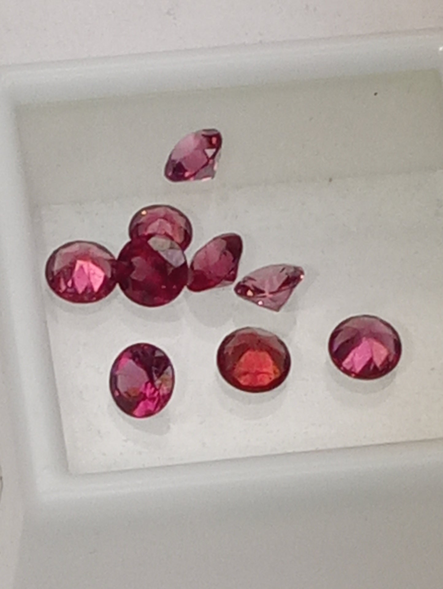 garnet gemstones rhodolite,4.5mmx5mm round cut, 5.14ctw, 9 stones