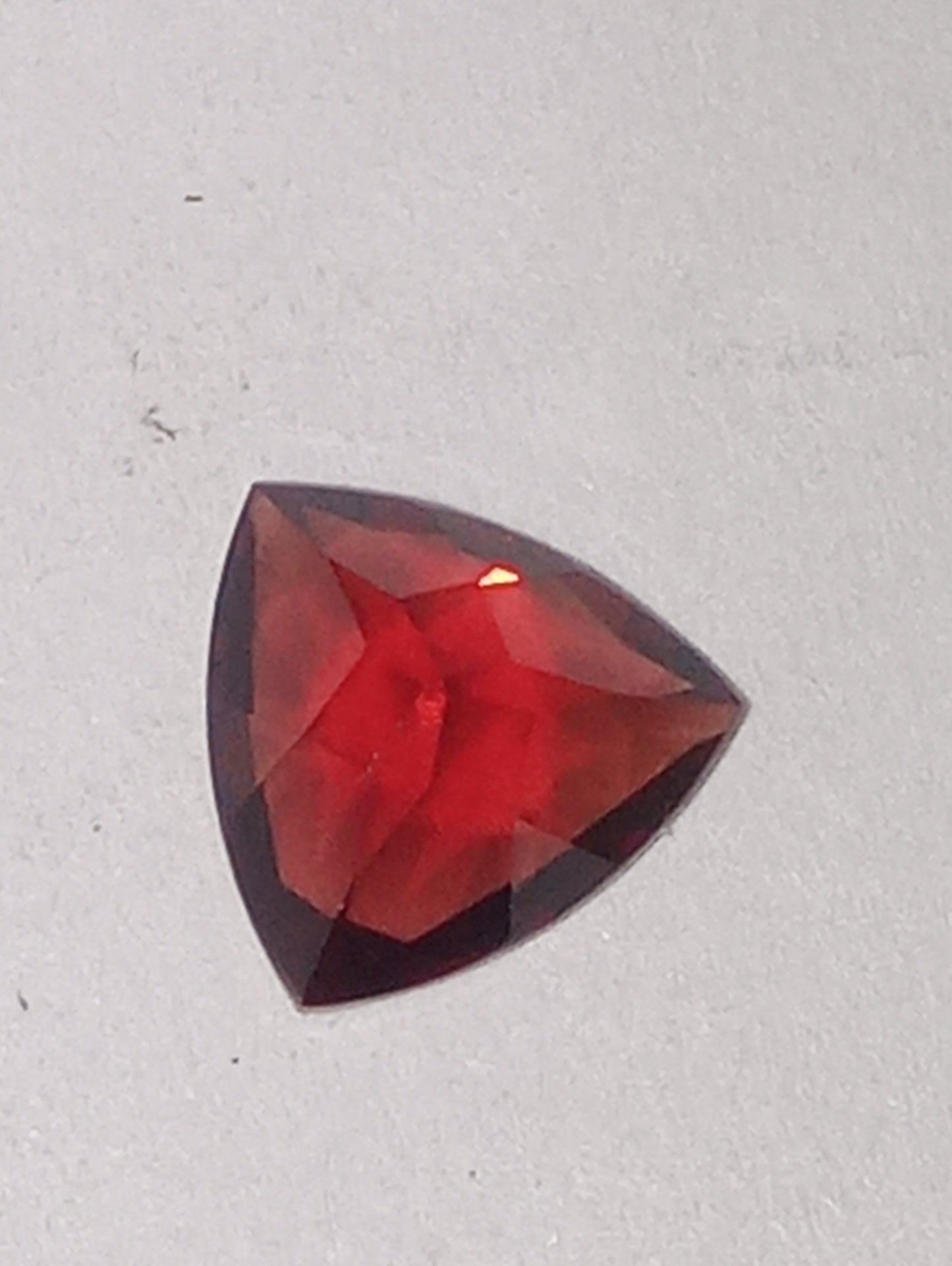 garnet gemstone red, 6mm trillion cut, .85ct