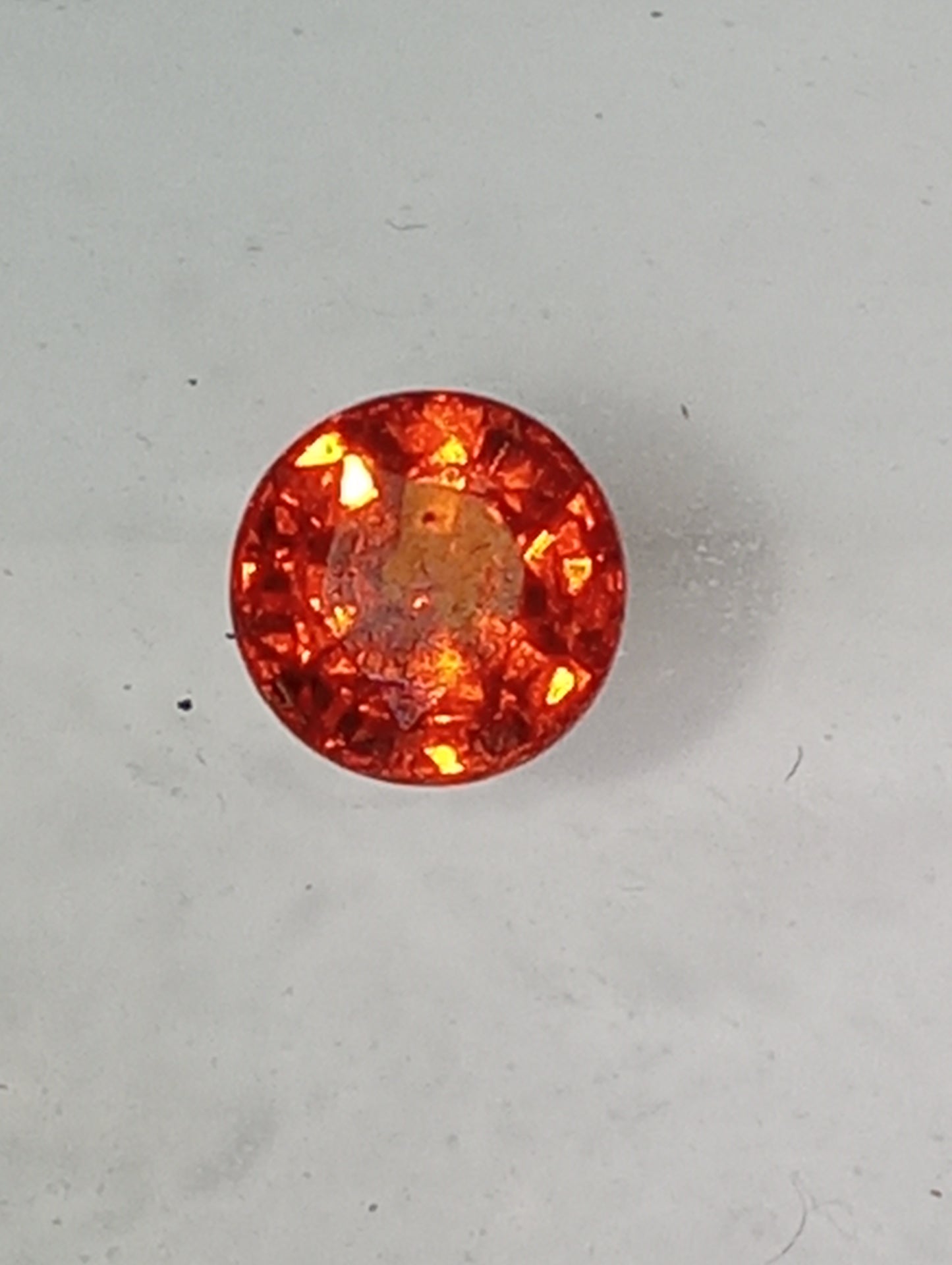 garnet gemstone spessartite, orange 5mm round cut, .80ct