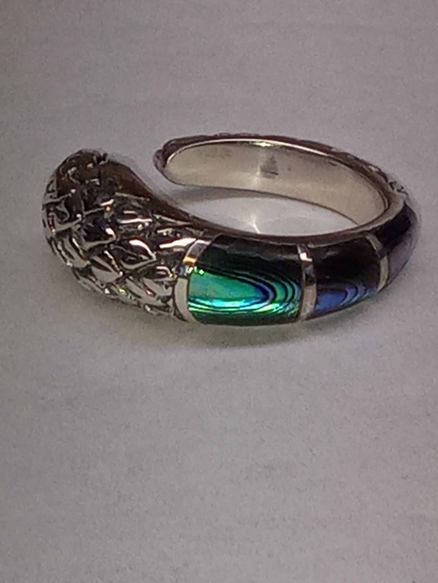 ring Bali Legacy, abalone shell, snake , in sterling silver, size 8, 7.5g