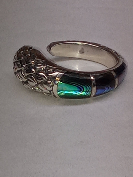 ring Bali Legacy, abalone shell, snake , in sterling silver, size 8, 7.5g