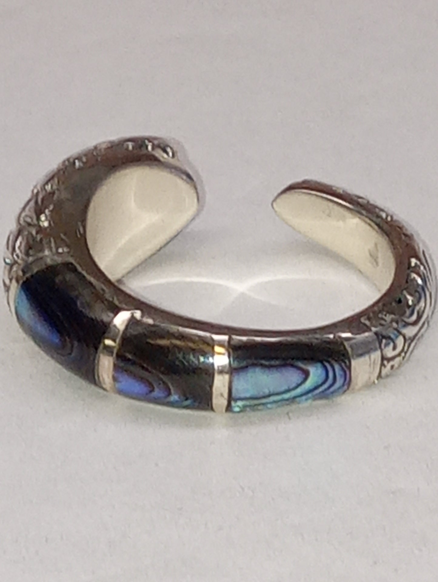 ring Bali Legacy, abalone shell, snake , in sterling silver, size 8, 7.5g