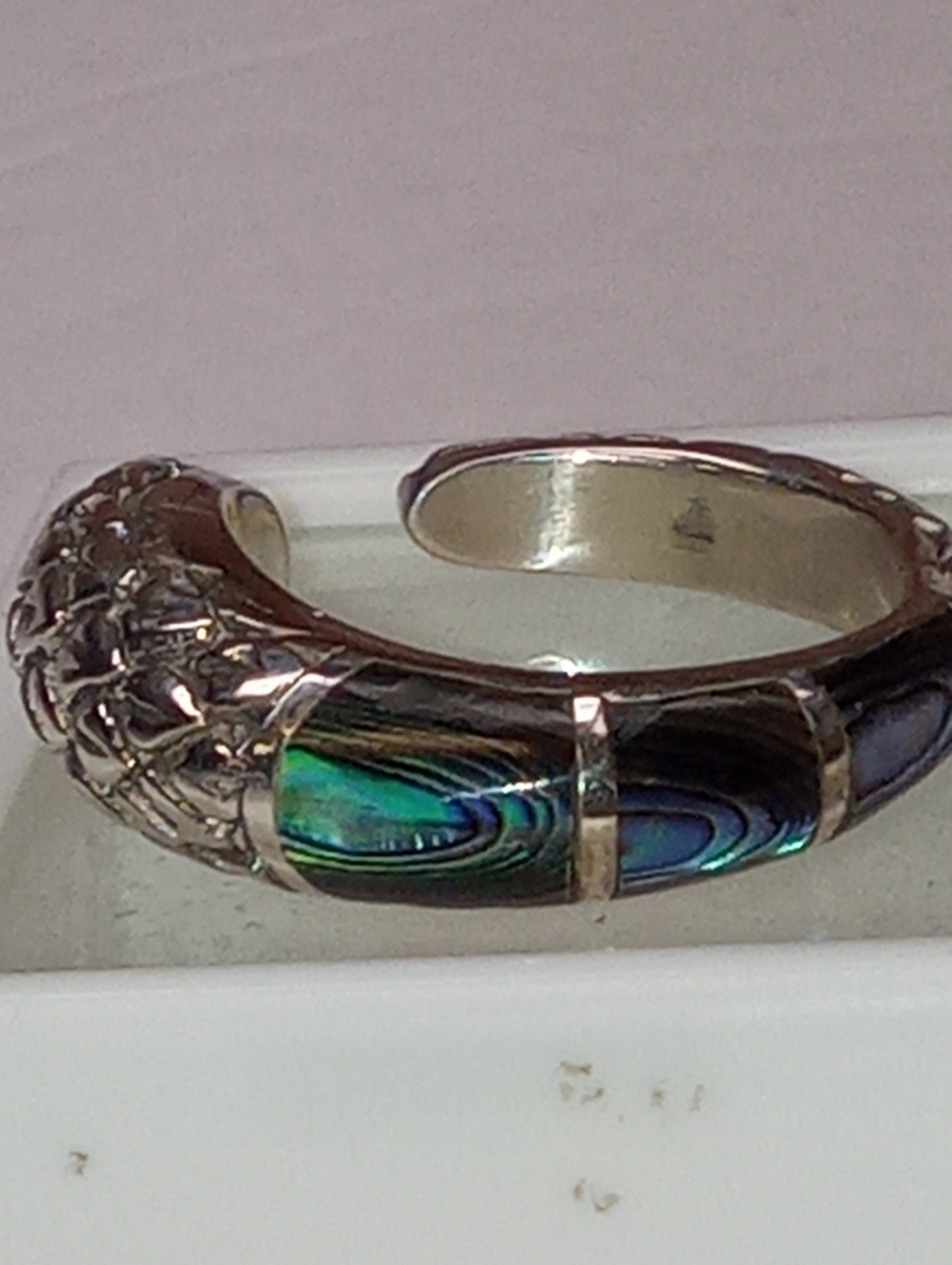 ring Bali Legacy, abalone shell, snake , in sterling silver, size 8, 7.5g
