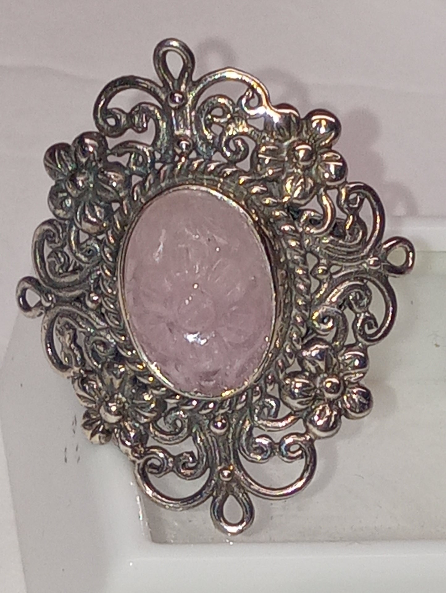 ring Bali Legacy, Marropino morganite carved, in sterling silver size 11,  8g