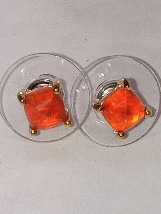 earrings opal crimson fire opal studs, in vermeil yellow gold over sterling silver, 1.25ctw