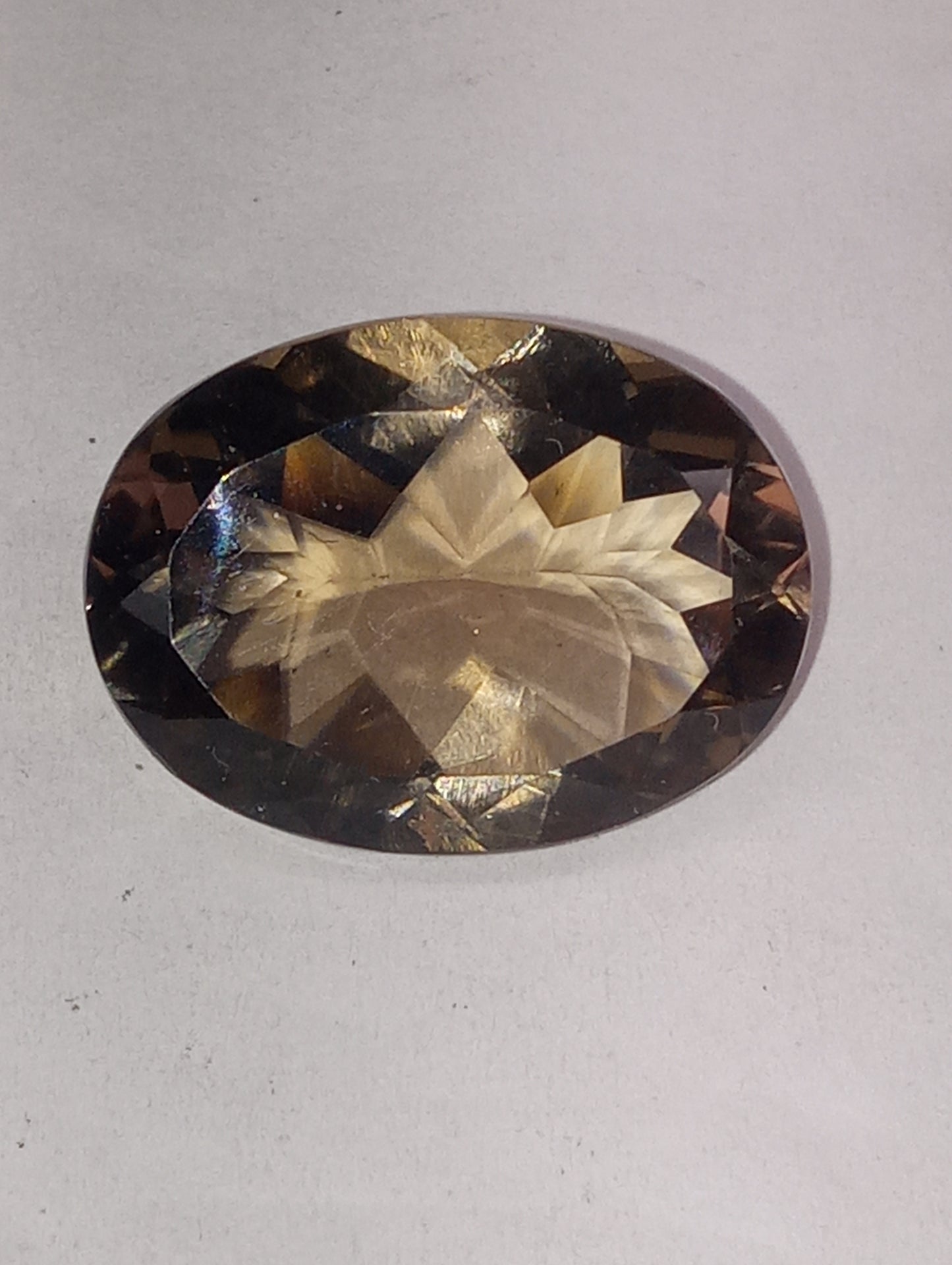 quartz gemstone smoky Brazilian, 20mmx15mm oval cut, 13.84ct