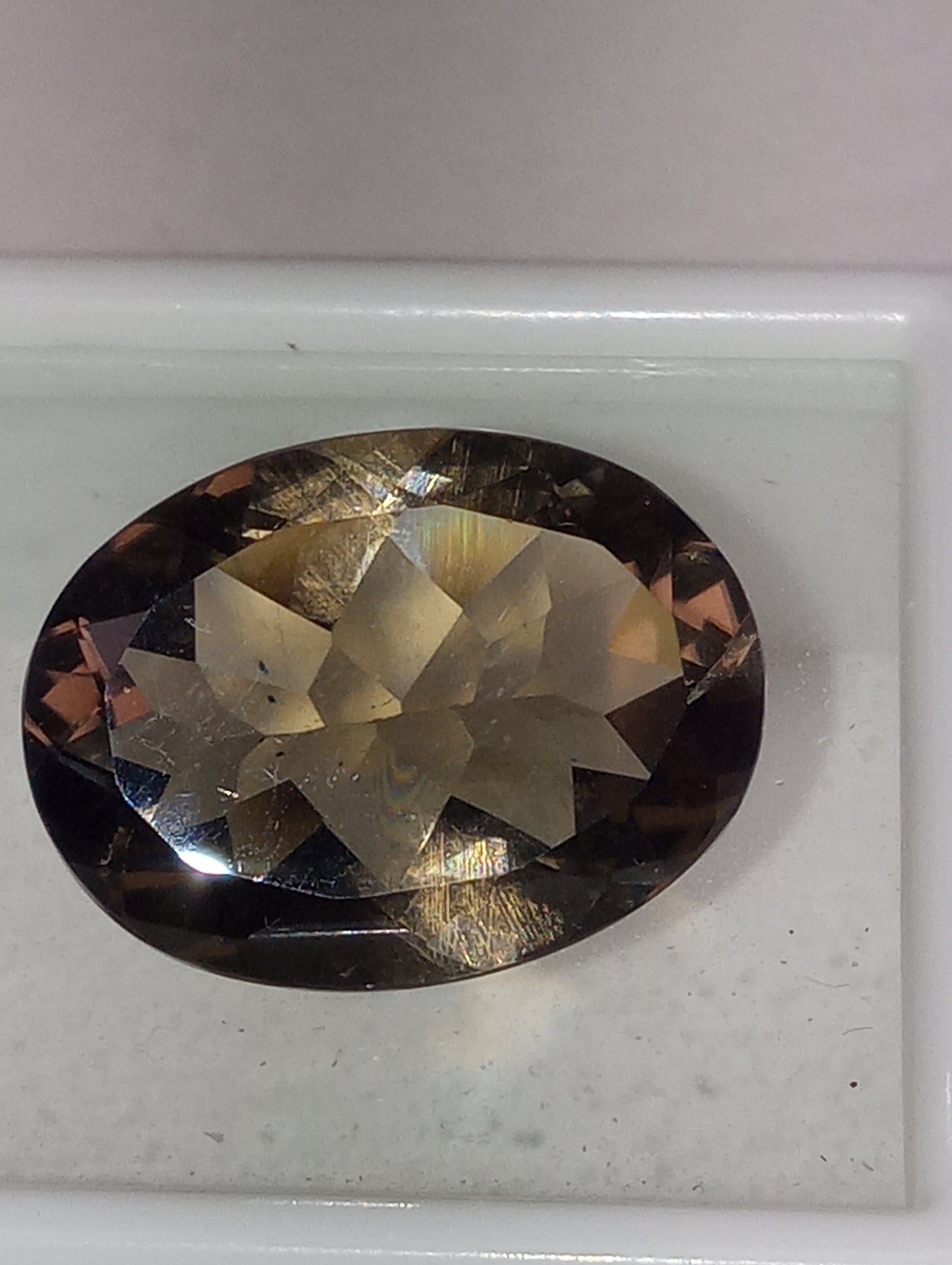 quartz gemstone smoky Brazilian, 20mmx15mm oval cut, 13.84ct