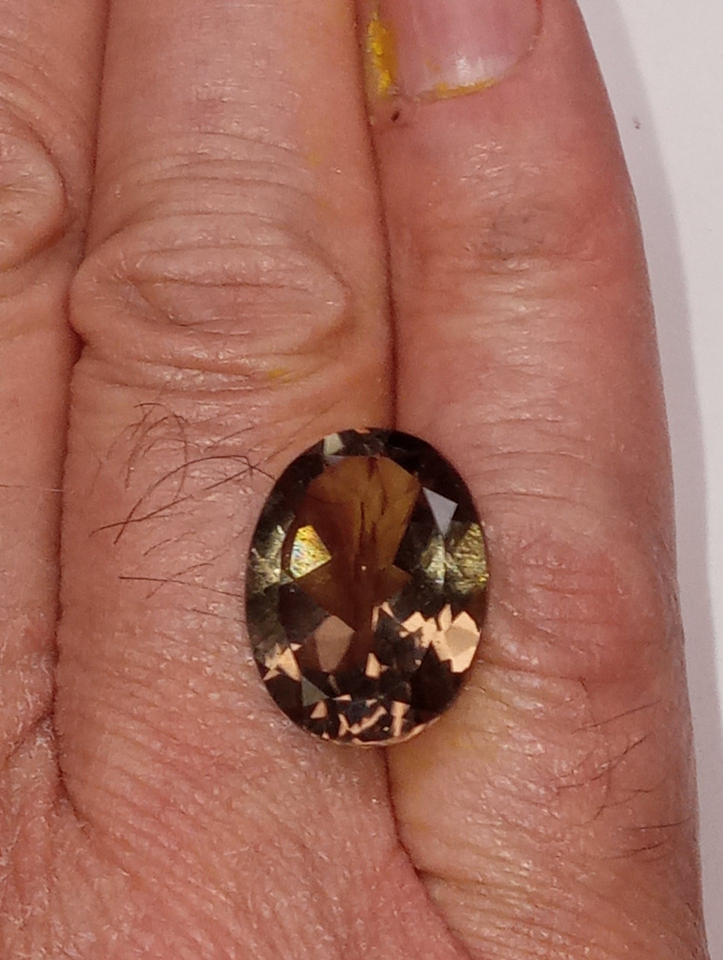 quartz gemstone smoky Brazilian, 20mmx15mm oval cut, 13.84ct