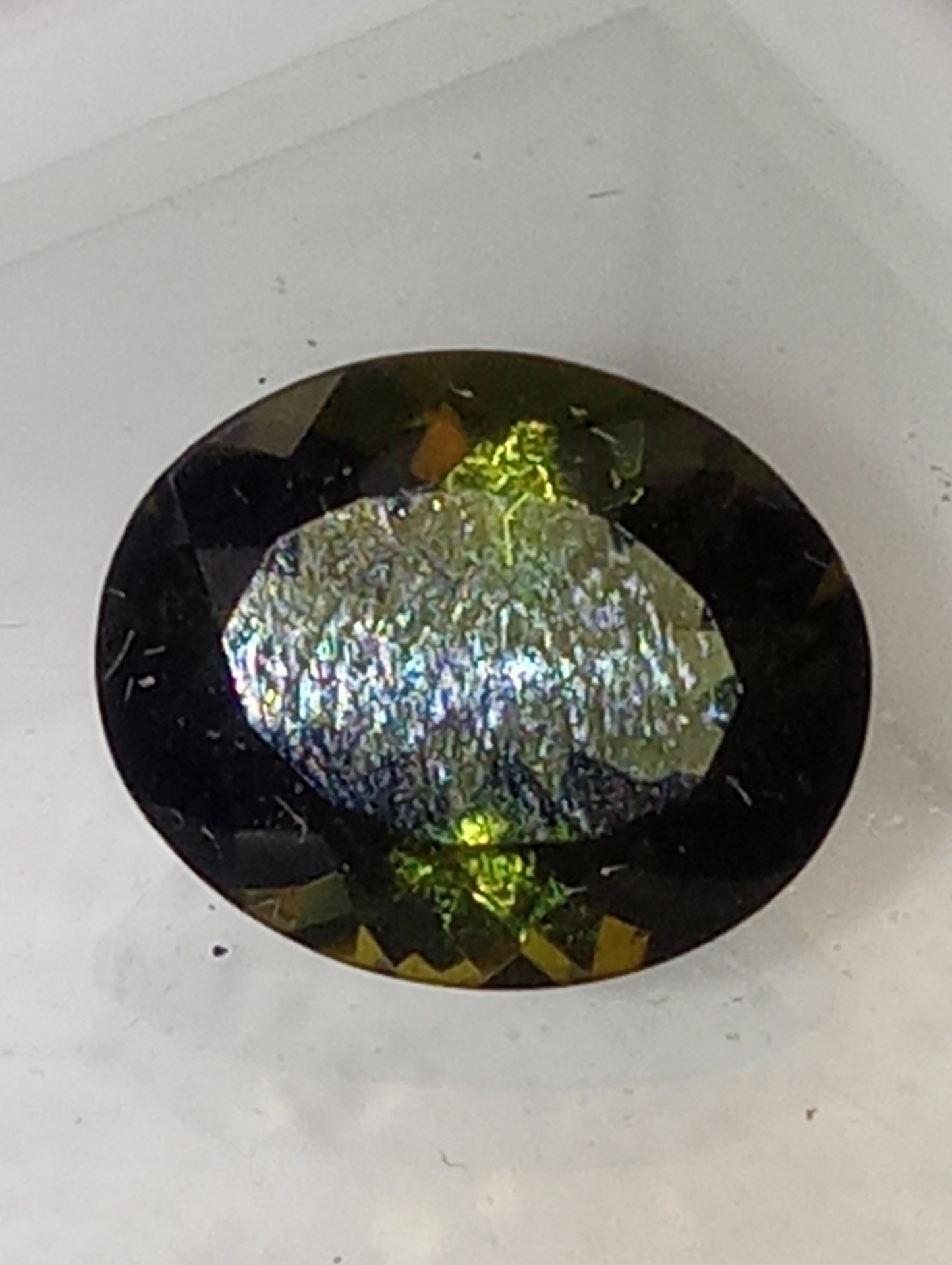 moldavite gemstone, 11mmx9mm oval cut, 2.83ct