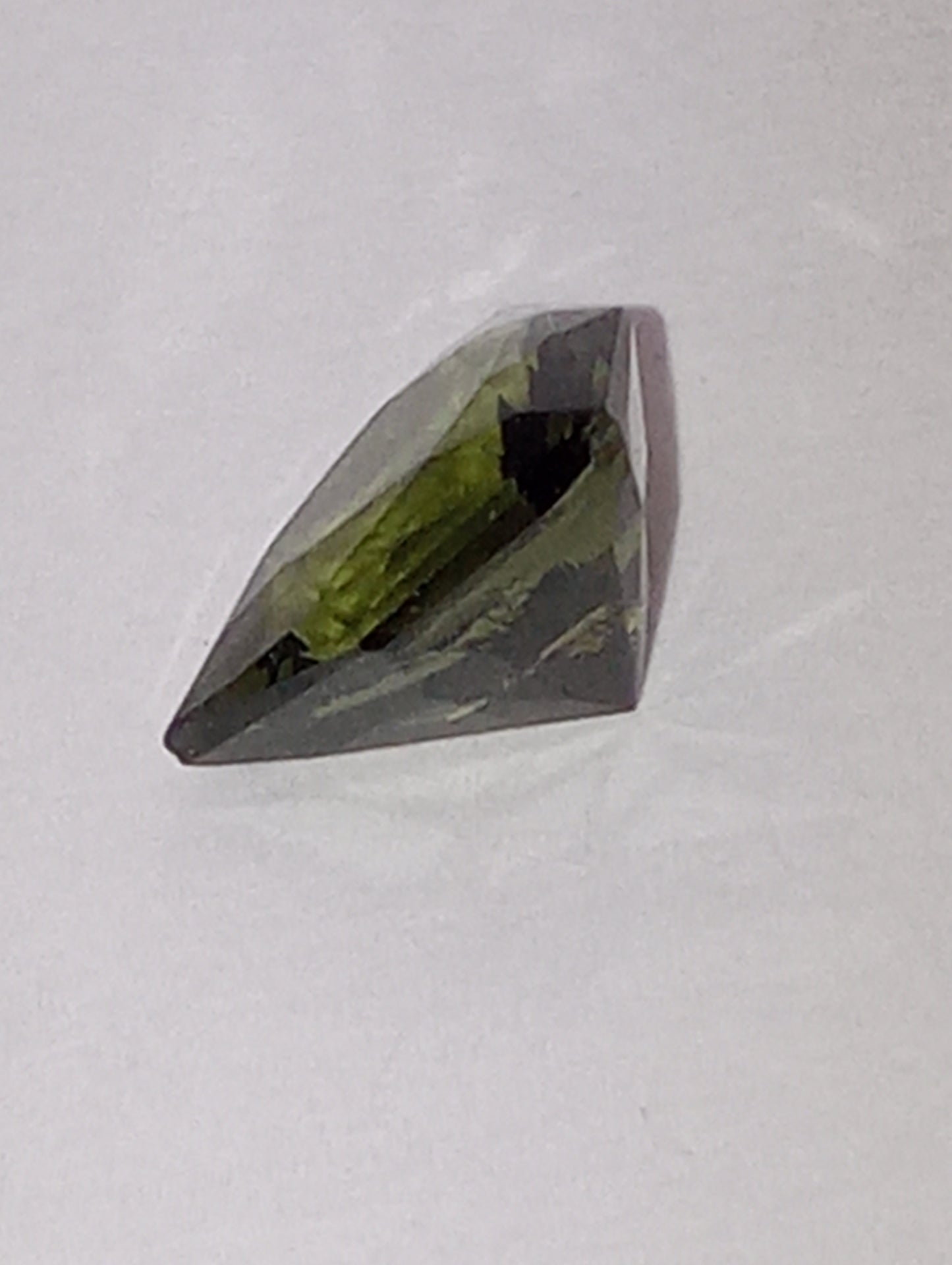 moldavite gemstone, KADENZE(TM) COLLECTION, 8mmx8mm specialty trillion cut