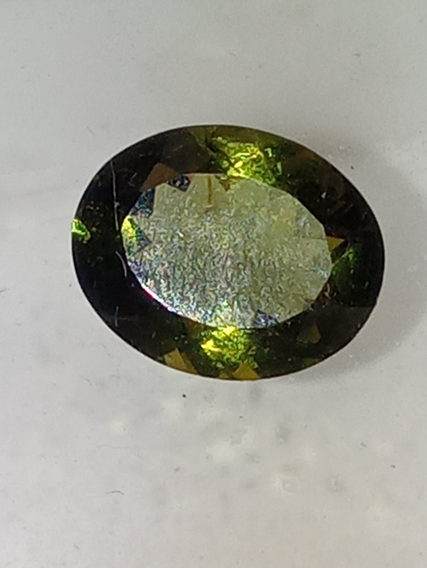 moldavite gemstone, 10mmx8mm oval cut, 2.09ct