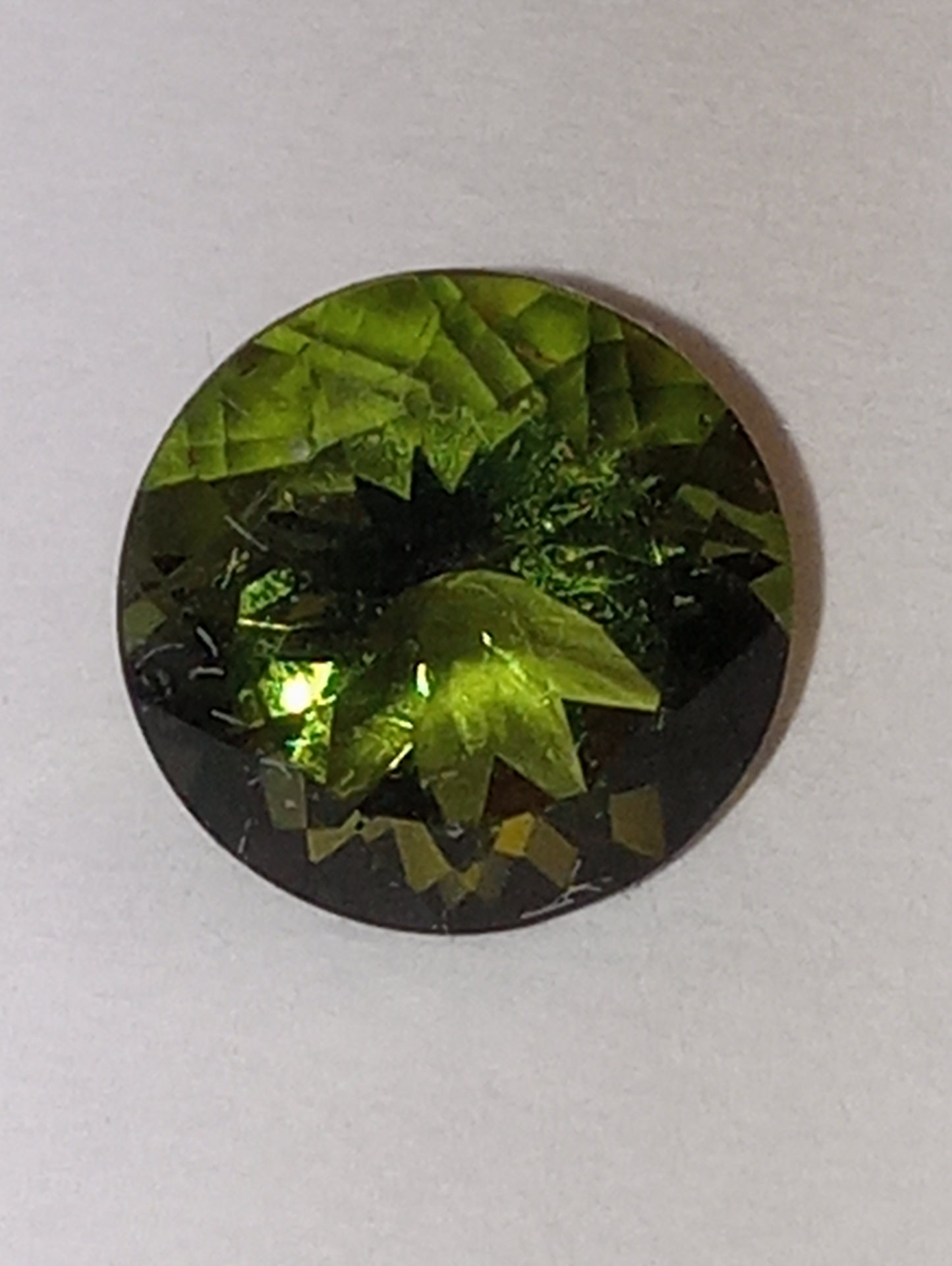 moldavite gemstone, 9mm round cut, 2.13ct