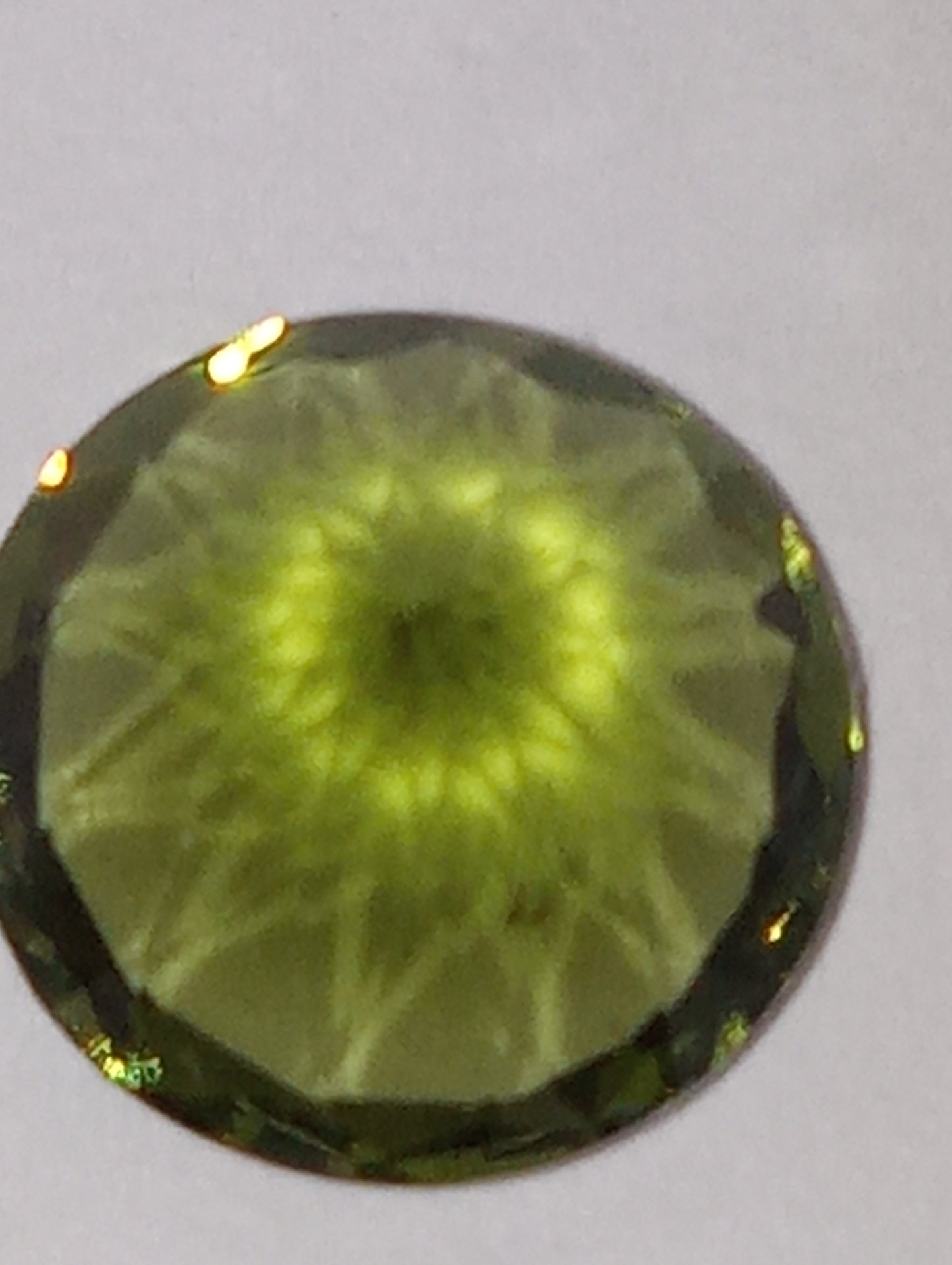 moldavite gemstone, 9mm round cut, 2.13ct