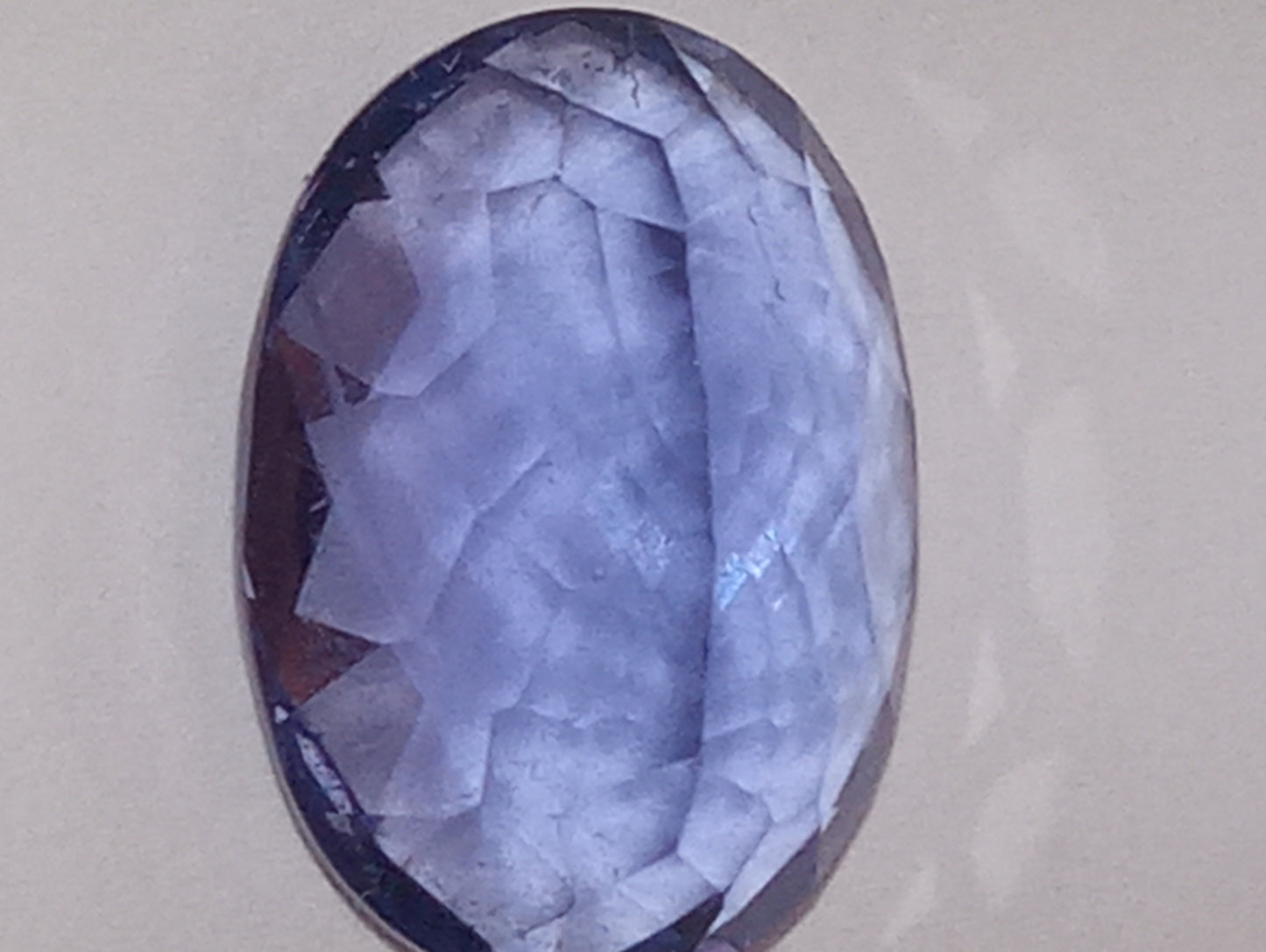 fluorite gemstone, color-shift blue-purple, 14mmx10mm oval cut, 8.82ct