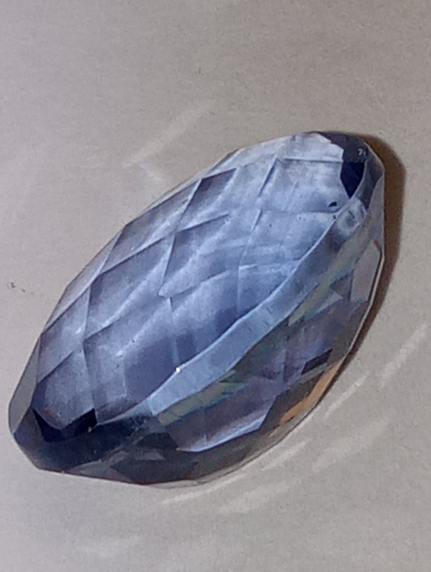 fluorite gemstone, color shift, blue-purple, 14mmx10mm, 7.95ct