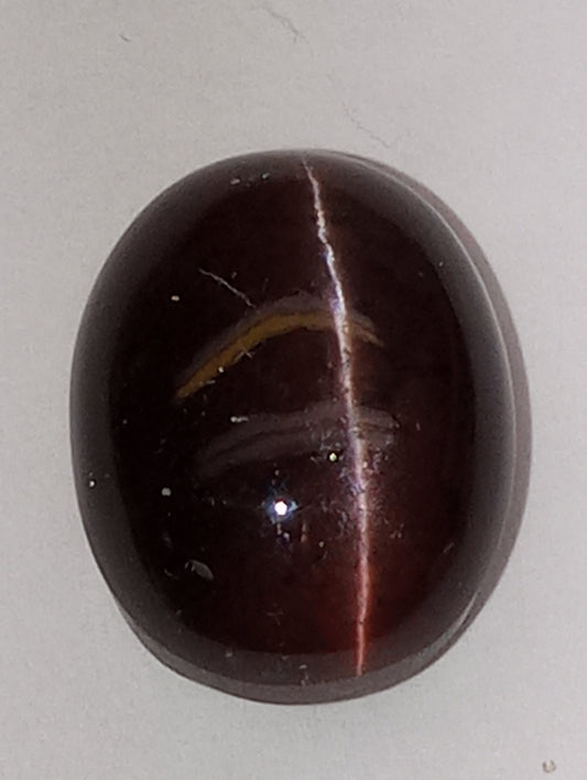 spectrolite gemstone, cats-eye cabachon cut oval, 12.28ct