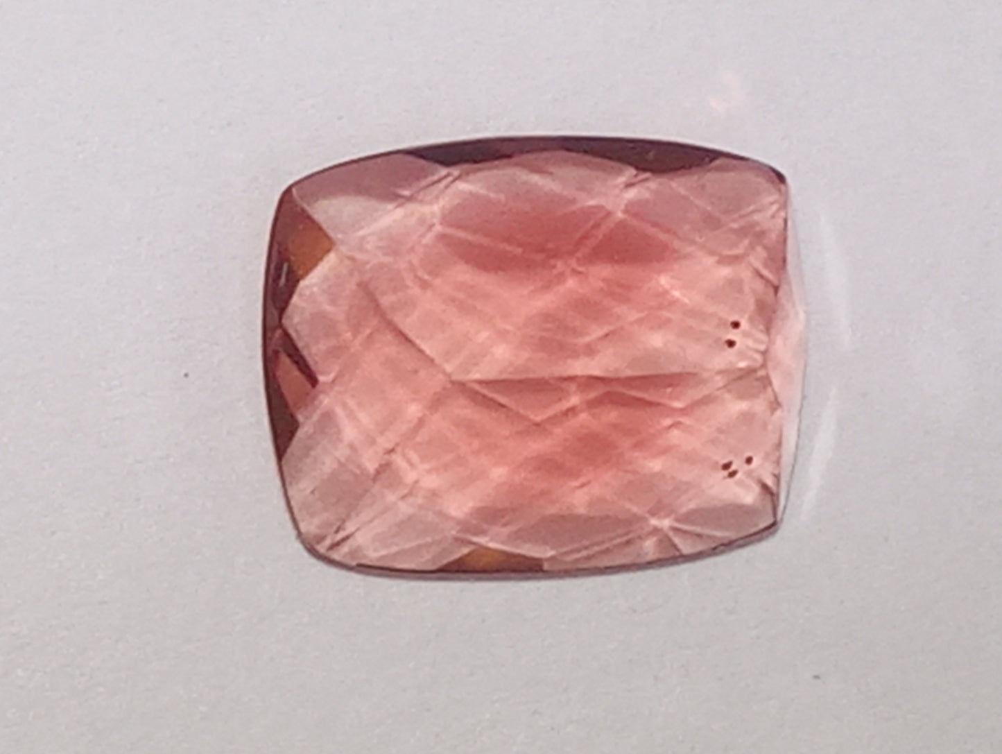 fluorite gemstone red, 10mmx8mm cushion cut, 3.26ct