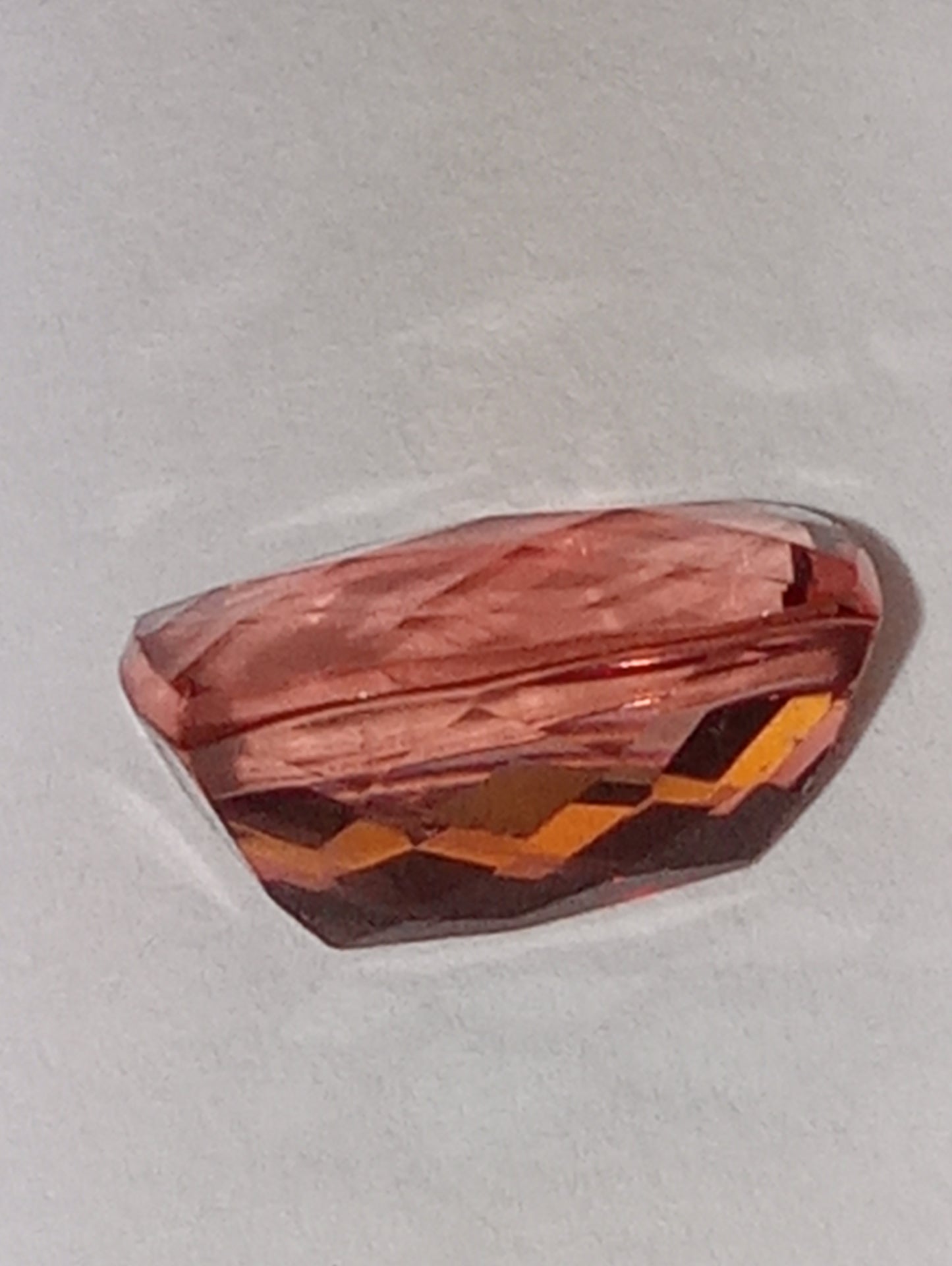 fluorite gemstone red, 10mmx8mm cushion cut, 3.26ct