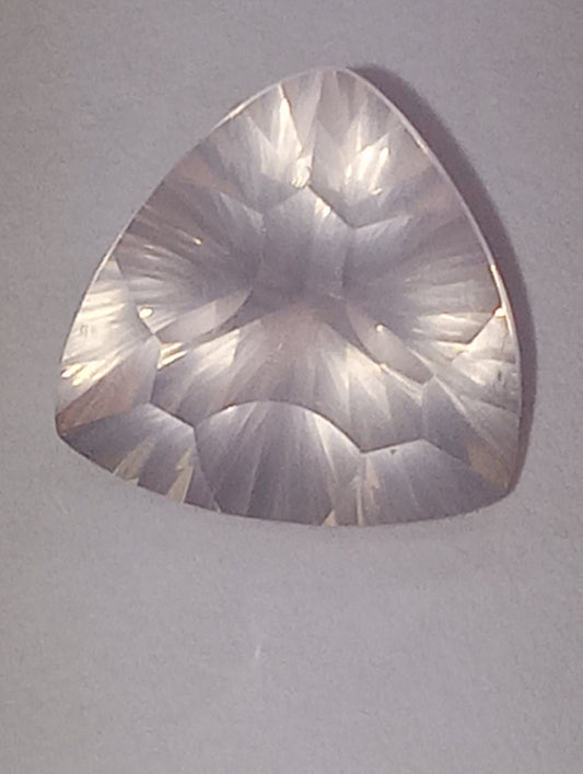 quartz gemstone rose, 10mm trillion cut, 2.98ct