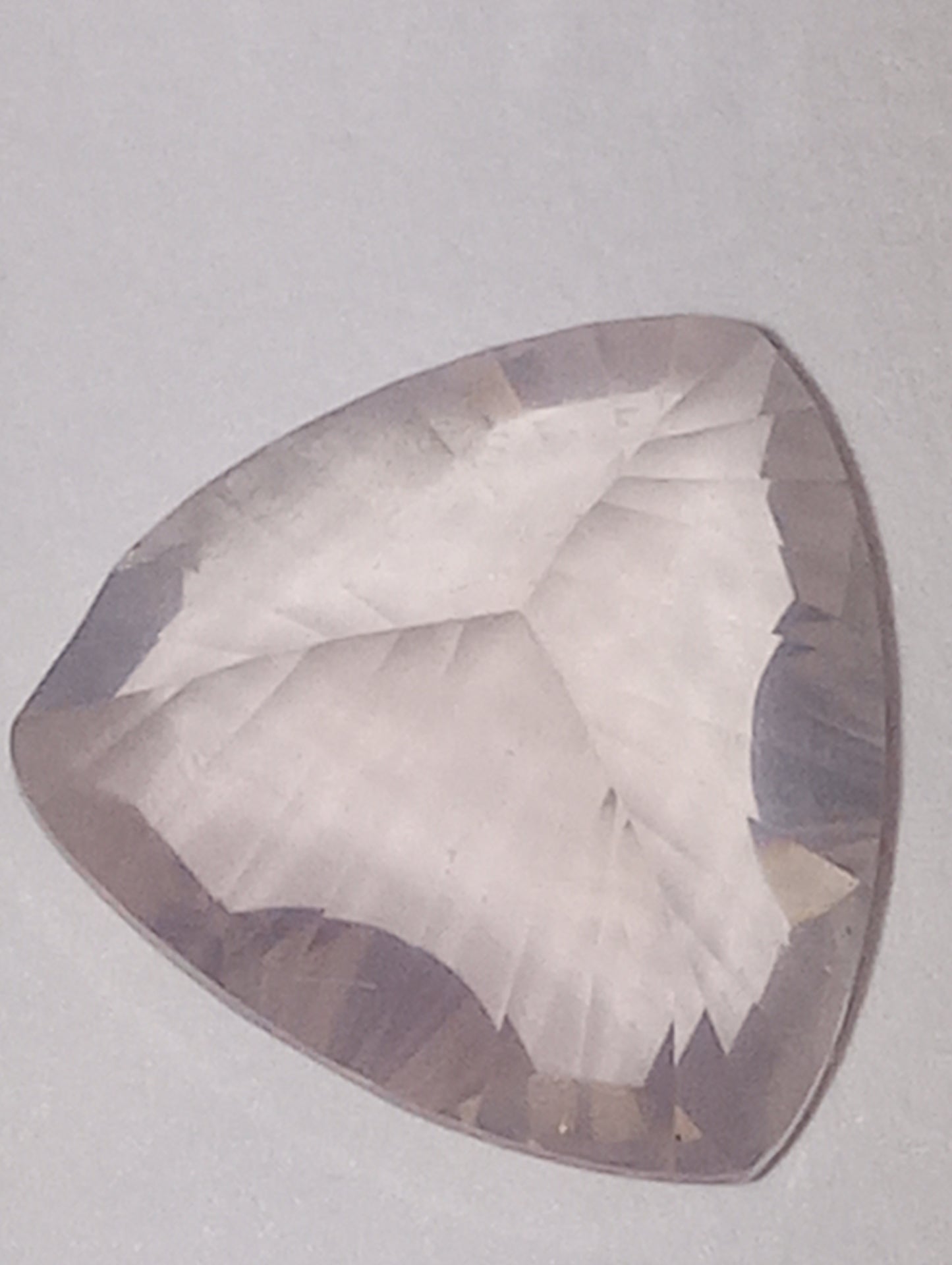 quartz gemstone rose, 10mm trillion cut, 2.98ct
