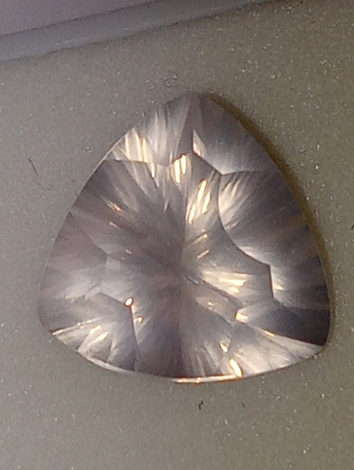quartz gemstone rose, 10mm trillion cut, 2.98ct