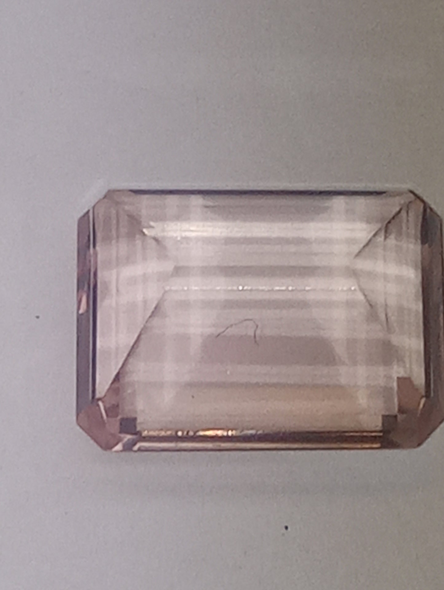 quartz gemstone rose, 16mmx12mm emerald cut, 10.90ct