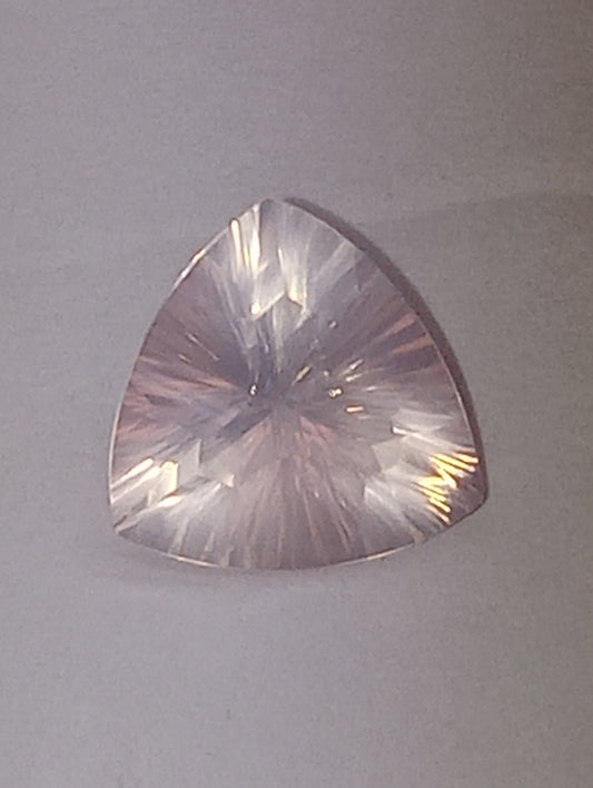 quartz gemstone rose, 10mm trillion cut, 2.69ct