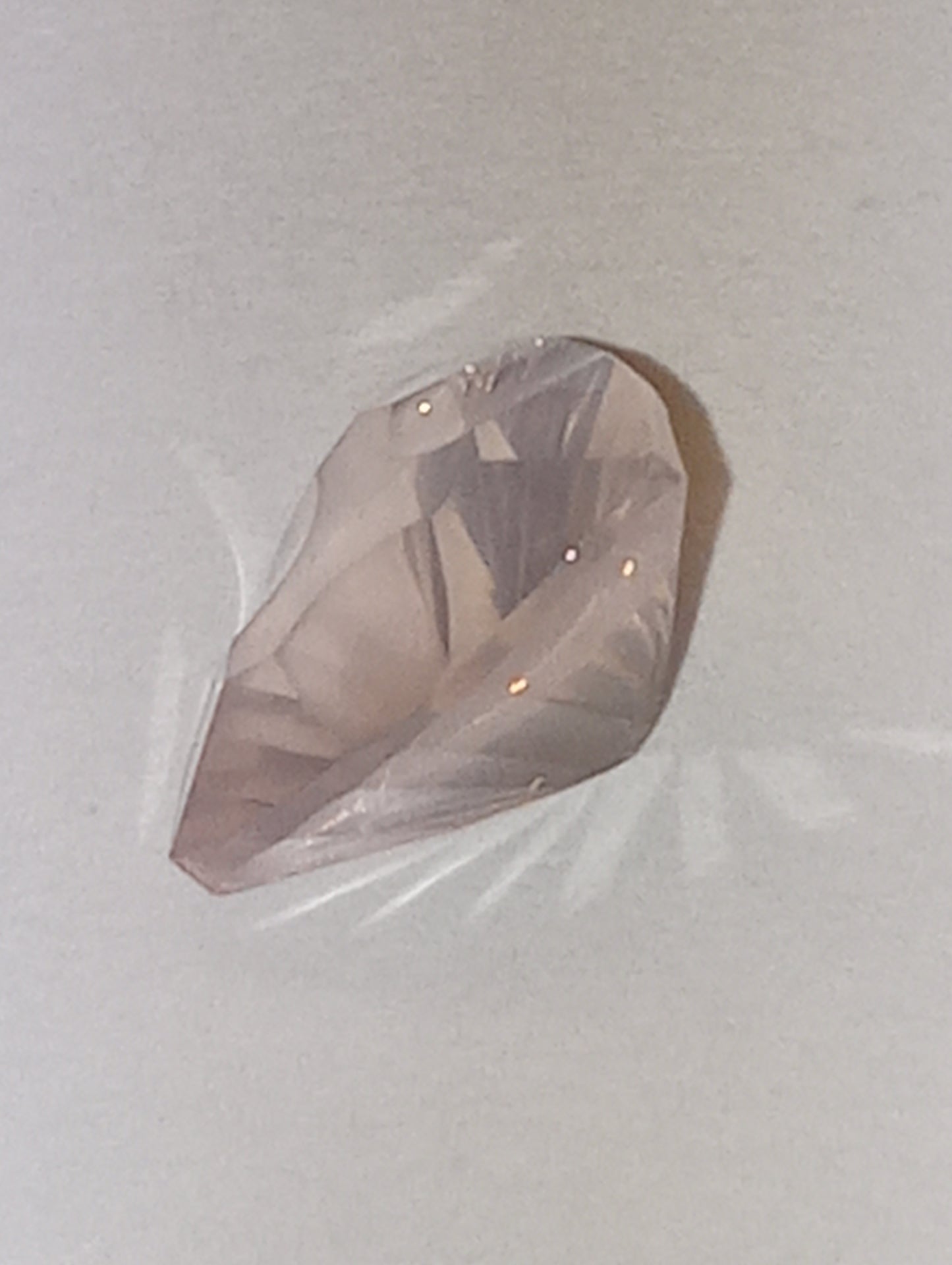 quartz gemstone rose, 10mm trillion cut, 2.69ct