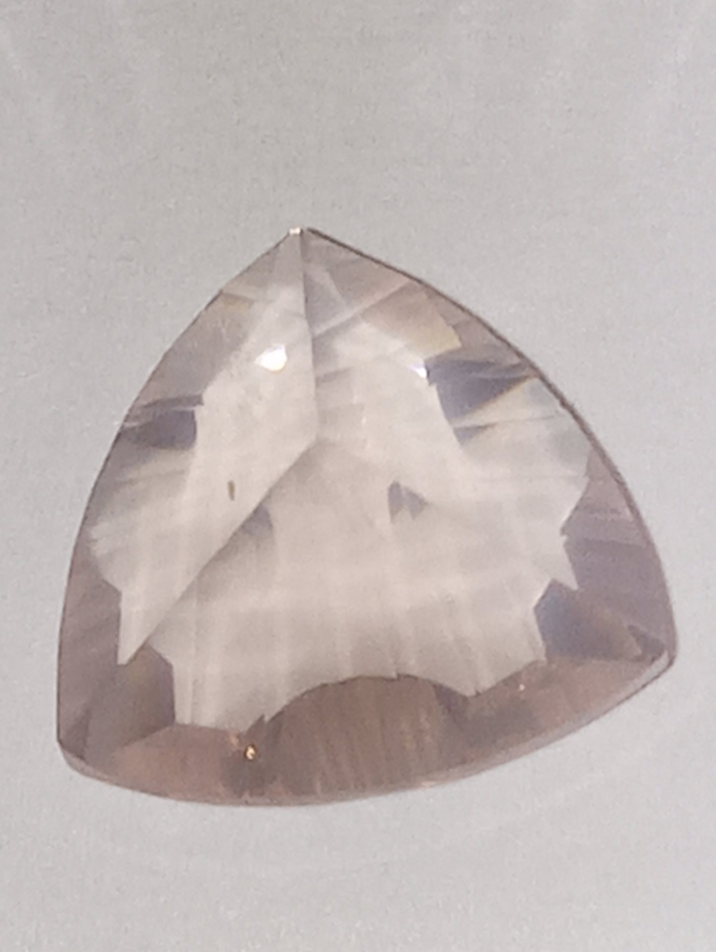quartz gemstone rose, 10mm trillion cut, 2.69ct