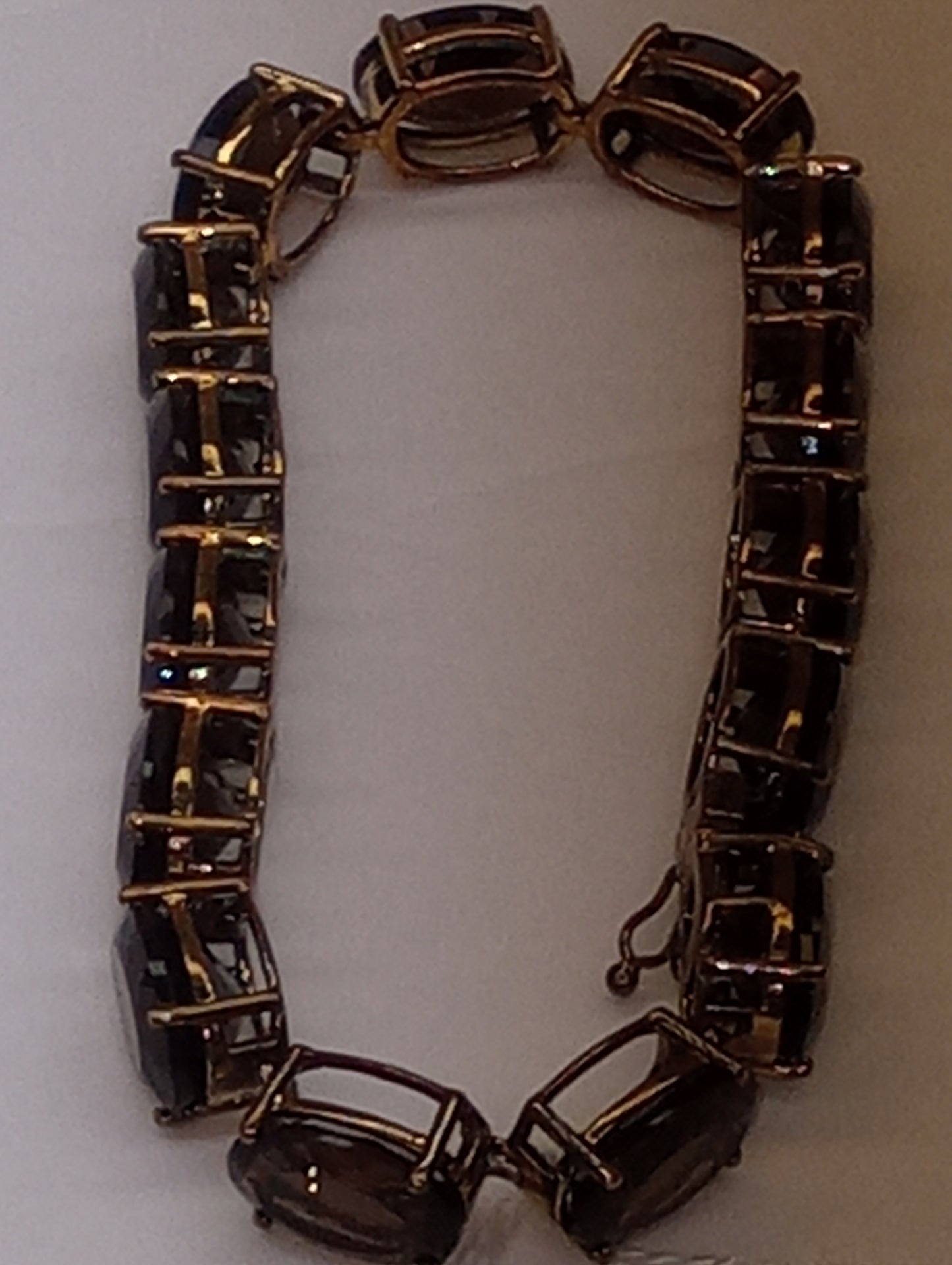 bracelet smokey quartz, 68ctw, 18k over sterling silver