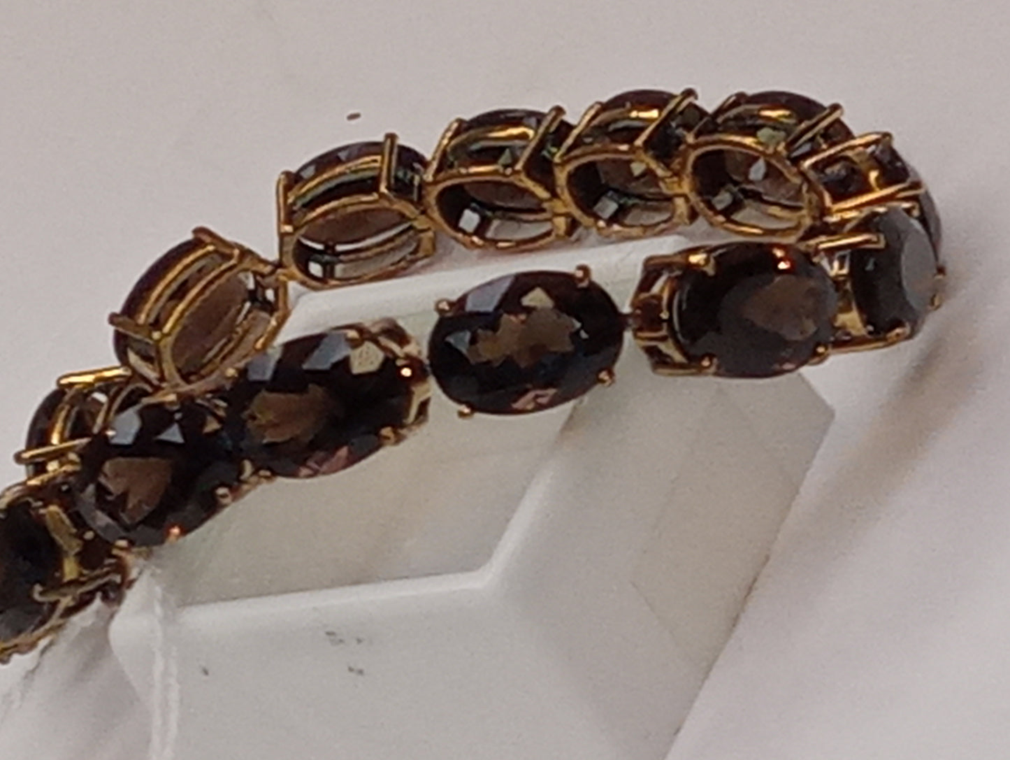 bracelet smokey quartz, 68ctw, 18k over sterling silver