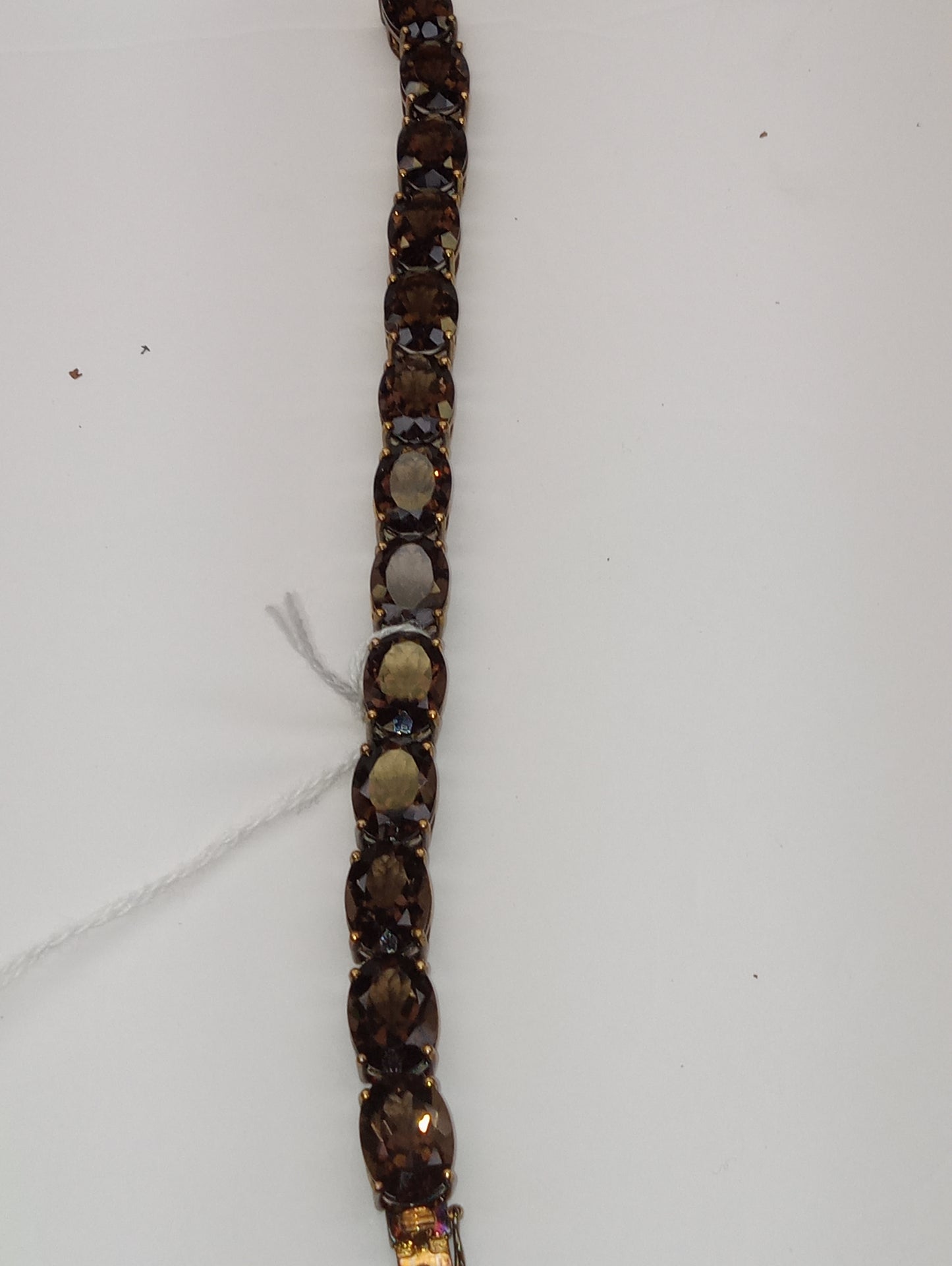 bracelet smokey quartz, 68ctw, 18k over sterling silver