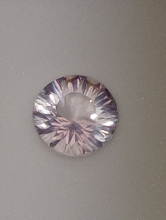 quartz gemstone rose, 10mm round quantum cut, 2.91ct