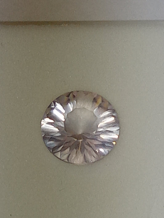 quartz gemstone rose, 10mm round quantum cut, 2.69ct