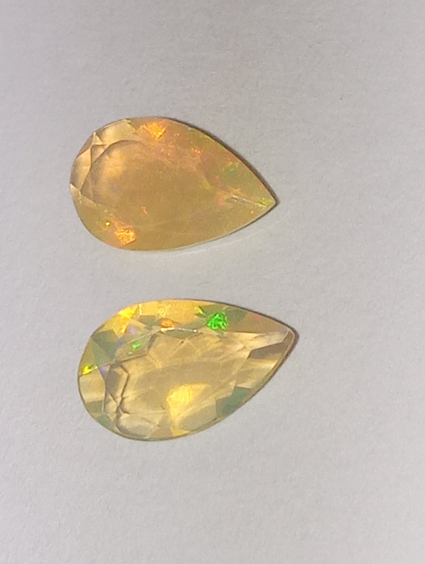 opal gemstone Ethiopian, 8mmx5mm pear cuts, 2 stones, .80ctw